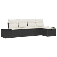 5 dalių sodo sofa komplektas su pagalvėmis juoda poli ratanas - Namų Idėja