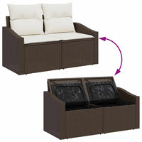 5 dalių sodo sofa komplektas su pagalvėmis rudos poli ratanas - Namų Idėja