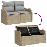5 dalių sodo sofa rinkinys su pagalvėlėmis Smėlio poli ratanas - Namų Idėja