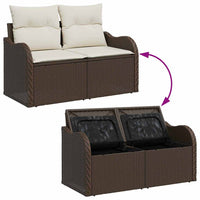 5 dalių sodo sofa rinkinys su pagalvėm rudo poli ratanas - Namų Idėja
