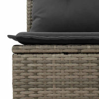 5 Dalių Sodo Sofa Rinkinys su Pagalvėmis Pilka Poli Ratanas - Namų Idėja