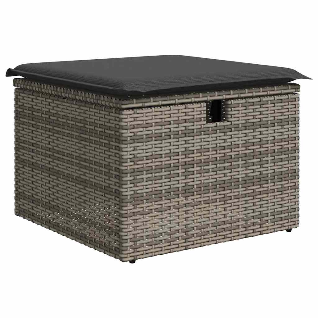 5 Dalių Sodo Sofa Rinkinys su Pagalvėmis Pilka Poli Ratanas - Namų Idėja