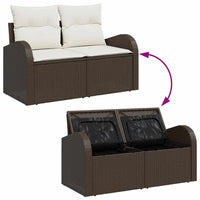 5 dalių sodo sofa rinkinys su pagalvėmis Ruda poliratano - Namų Idėja