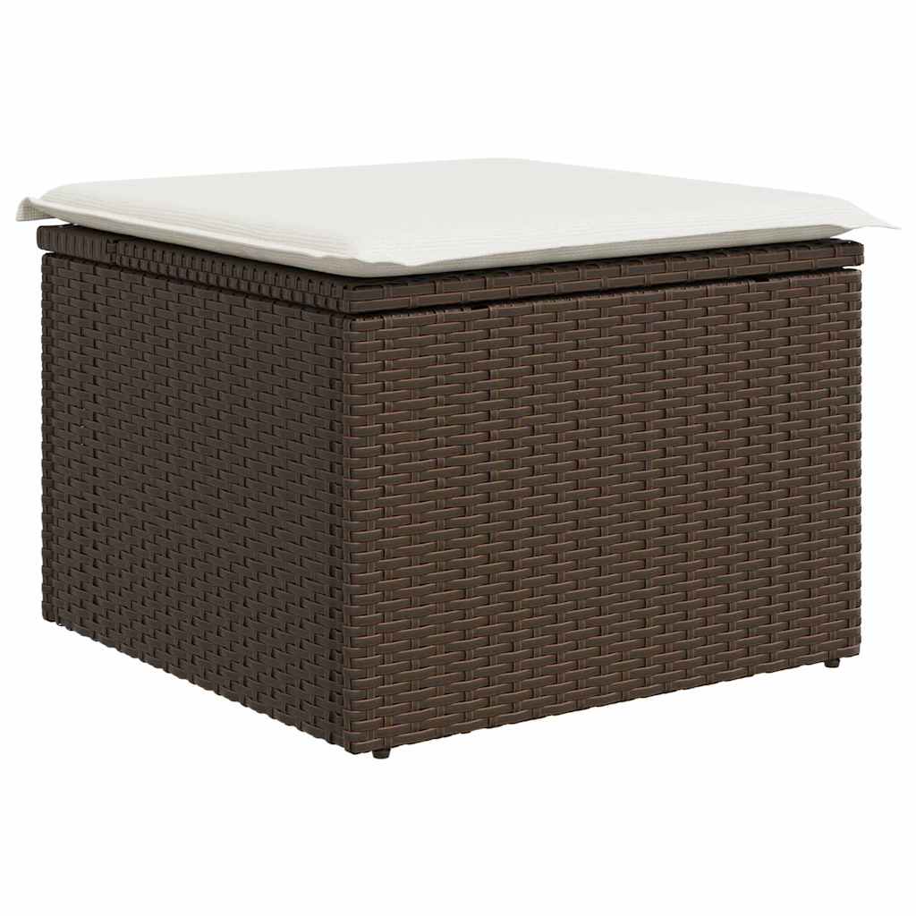 5 dalių sodo sofa su pagalvėlėm, ruda poli ratanas - Namų Idėja