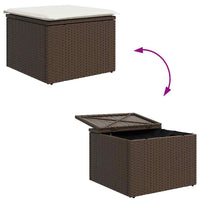 5 dalių sodo sofa su pagalvėlėm, ruda poli ratanas - Namų Idėja