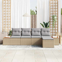 5 dalių sodo sofa su pagalvėlėmis bežinis poliratanas akacijos - Namų Idėja