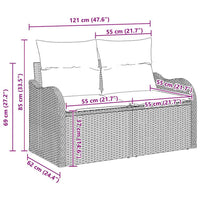 5 dalių sodo sofa su pagalvėmis Šviesiai pilka Poli ratanas - Namų Idėja