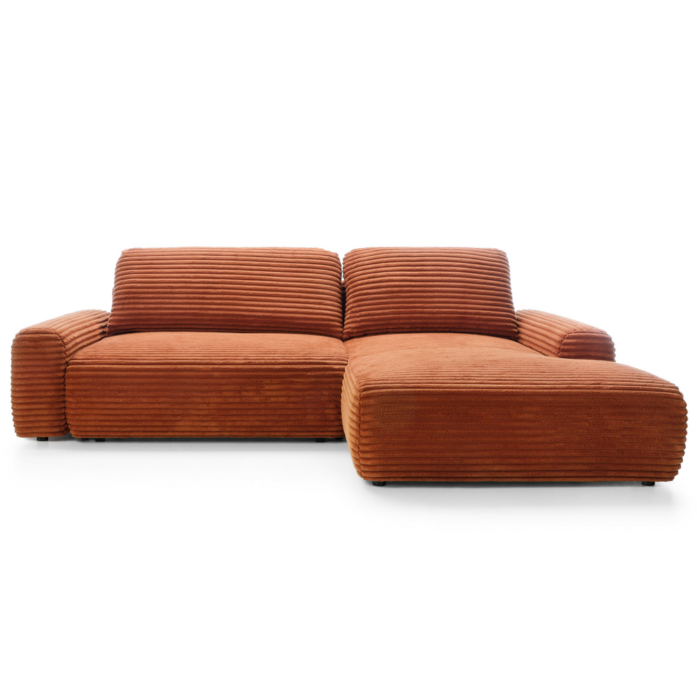 Kampinė sofa lova CODAK, terakotos spalva