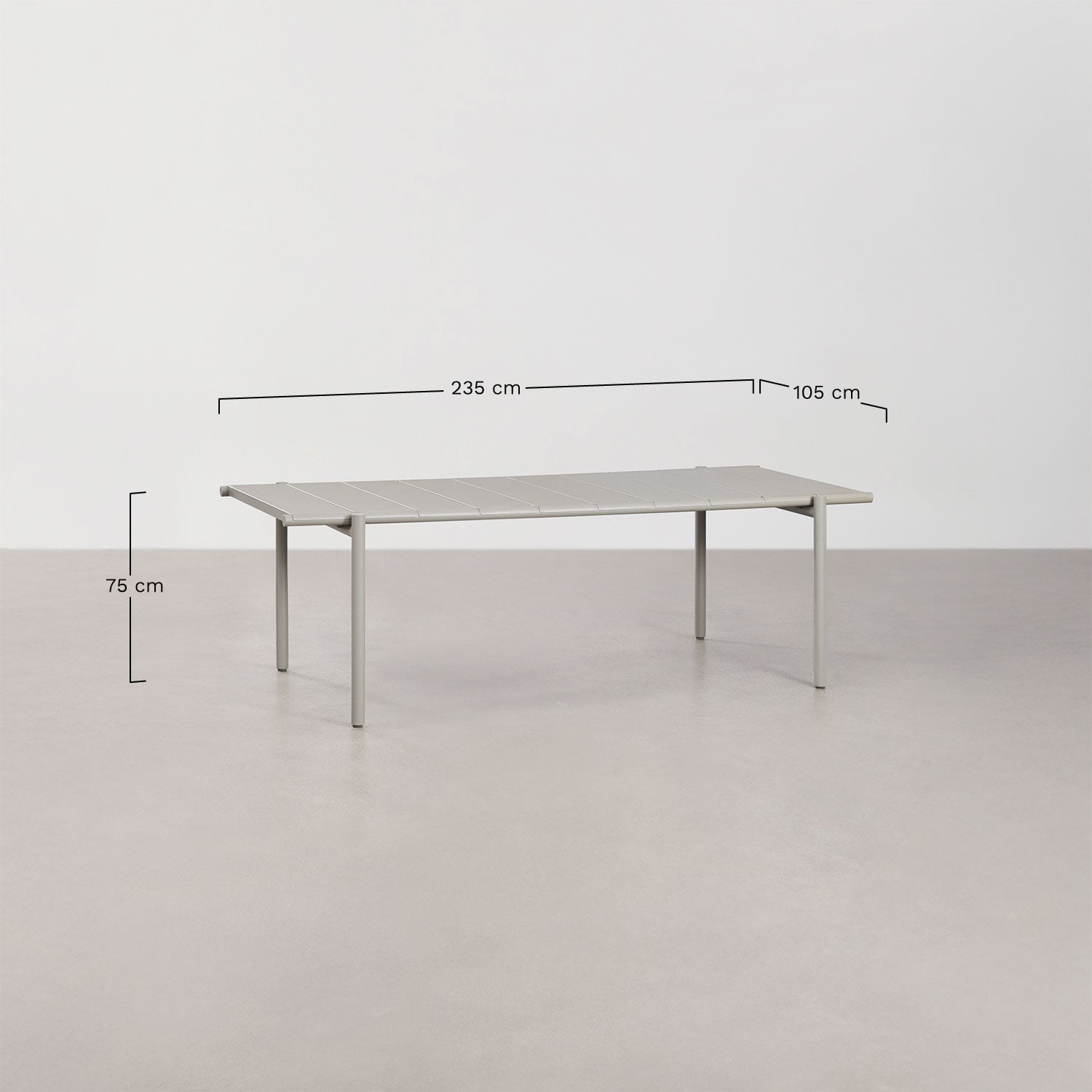 Valgomojo stalas TOMA, 235x105 cm, plienas, balta gardenia