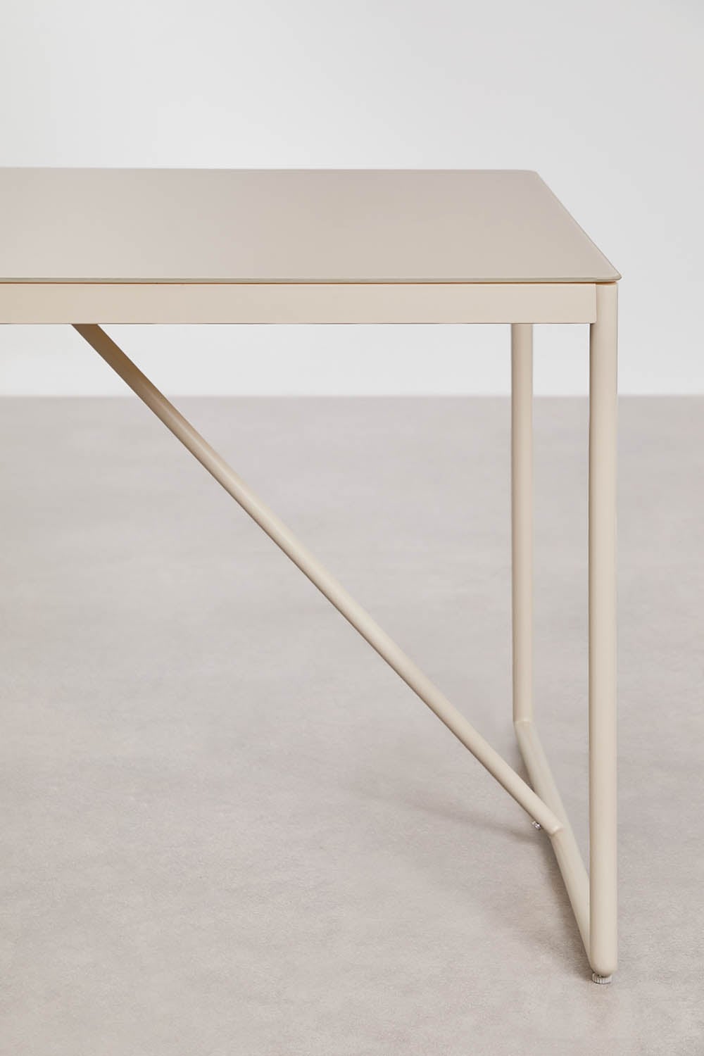Valgomojo stalas MELITA, 185x85 cm, plienas, smėlio balta