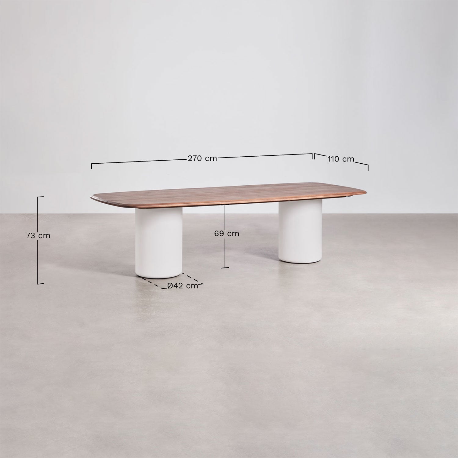 Valgomojo stalas LAIMA, stačiakampis, 270x110 cm, tamsus (2)