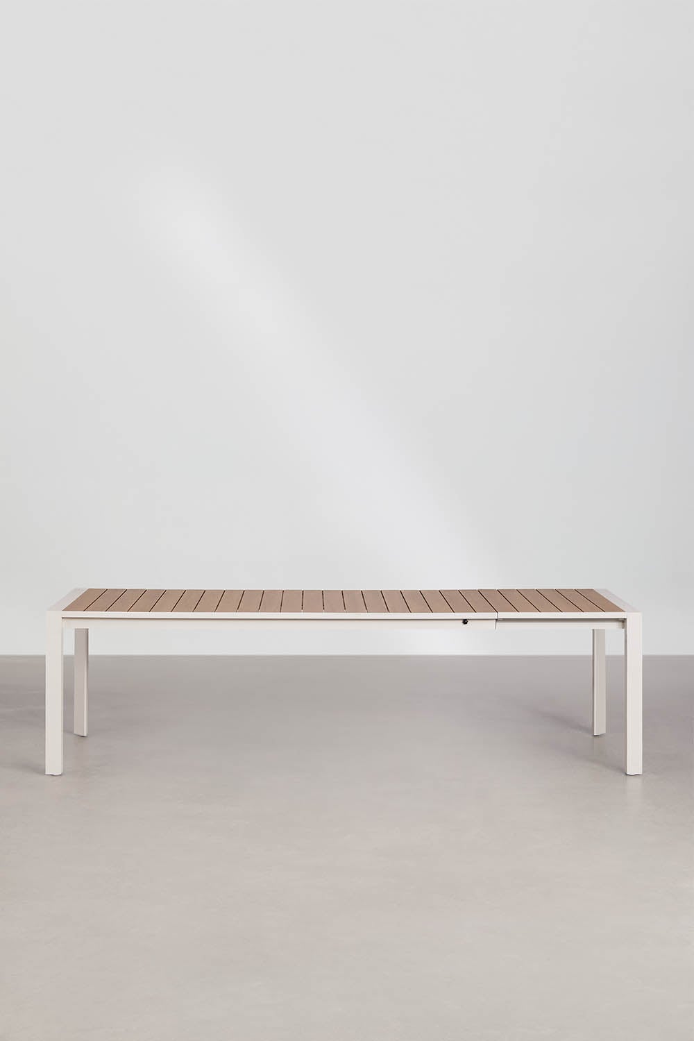 Izvelkams galds AMALFI, 215-275x100 cm, alumīnijs, koka imitācija