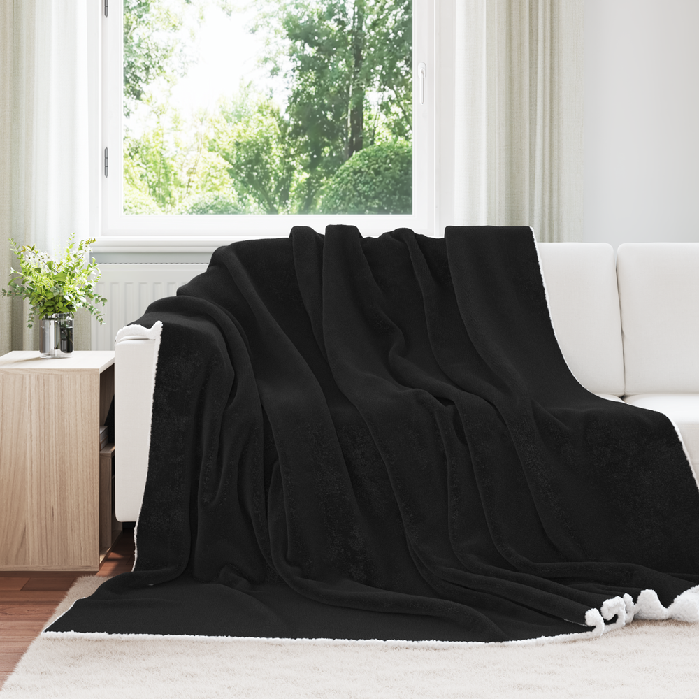 Bedspread Black 240 x 270 cm Flysas