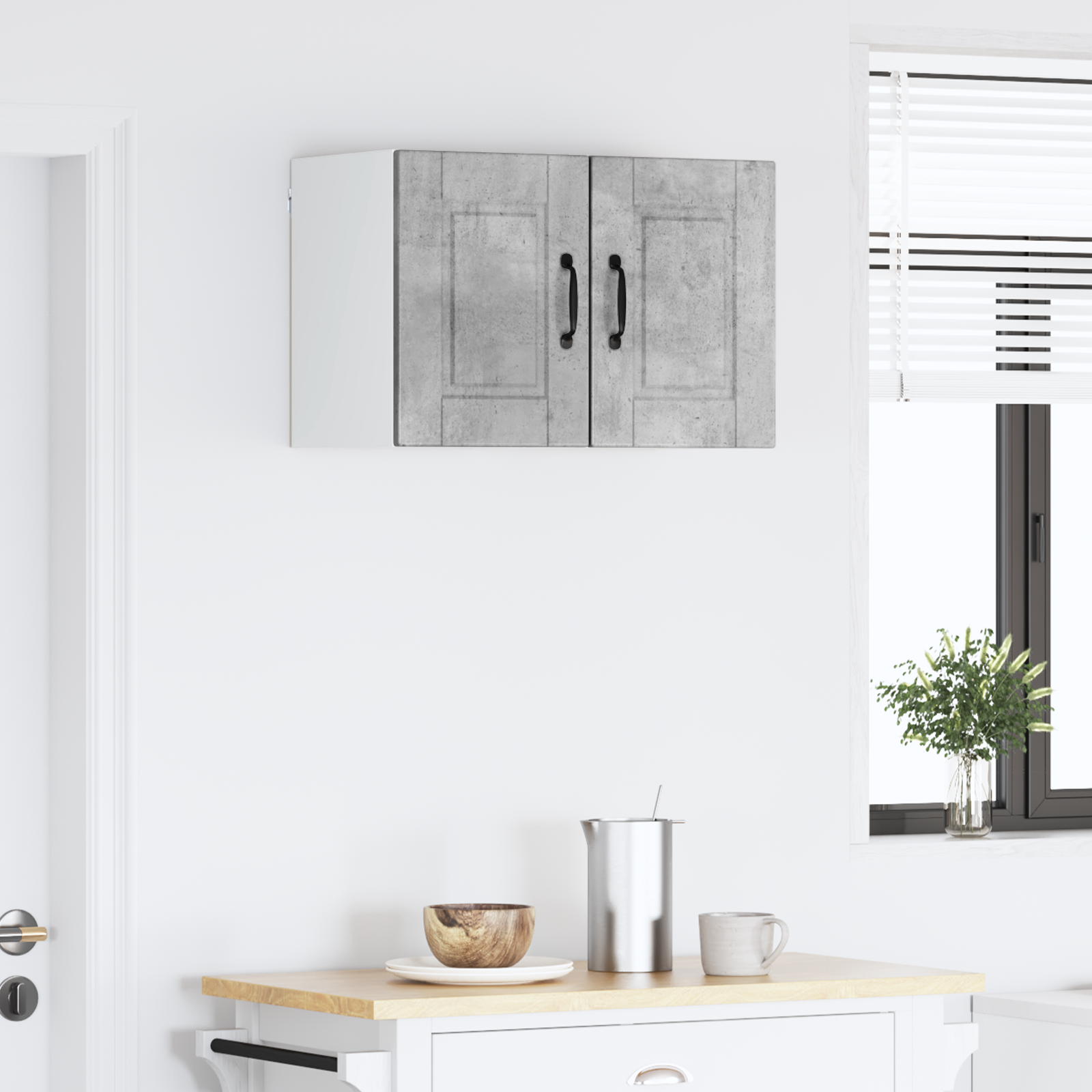 Virtuvės spintelė su lentyna 2 pcs Betono pilka 30 x 31 x 40 cm