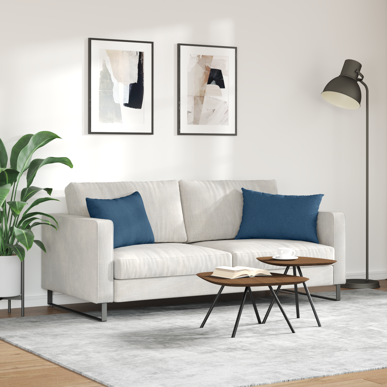 Sofa Pagalvės 2 pcs Mėlyna 60 x 40 cm audinys
