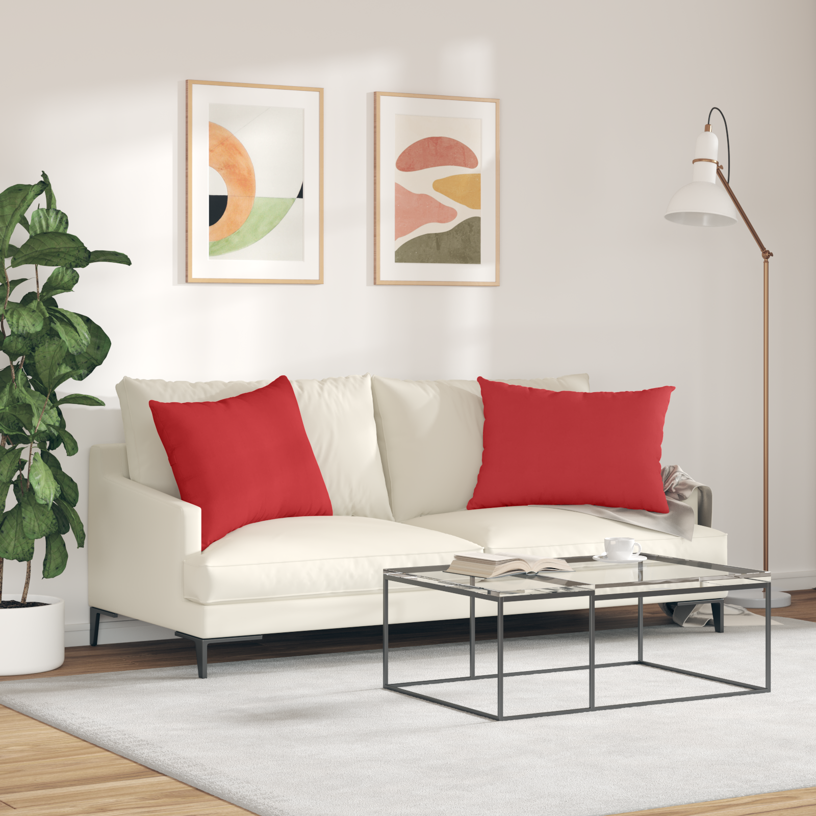 Sofa Pagalvės 2 pcs Raudona 70 x 50 cm audinys