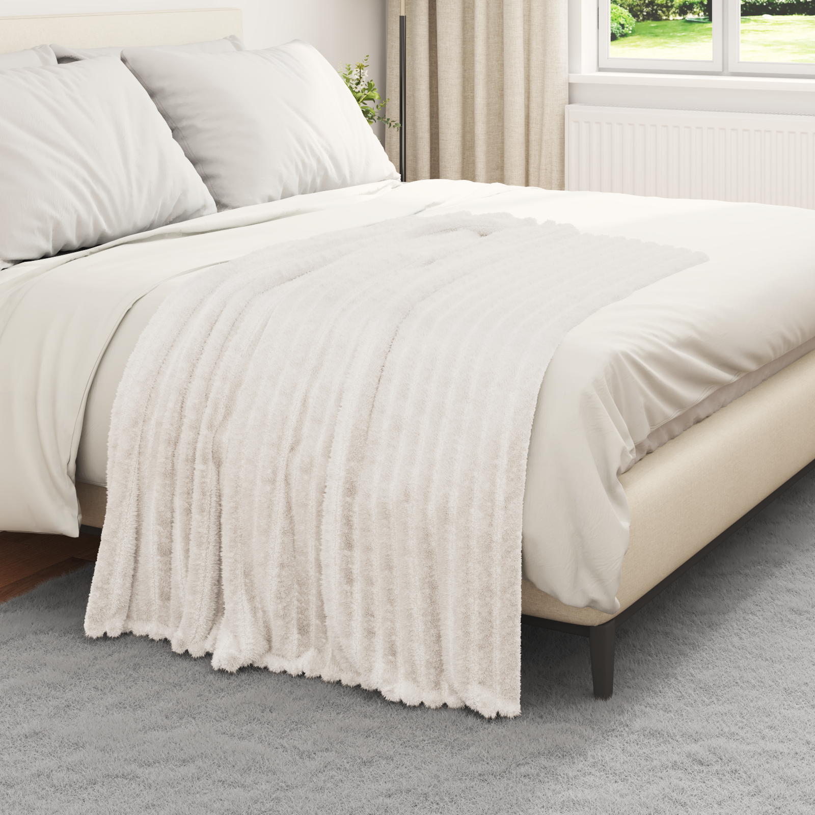 Apklotas Kreminė 150 x 130 cm Flysas