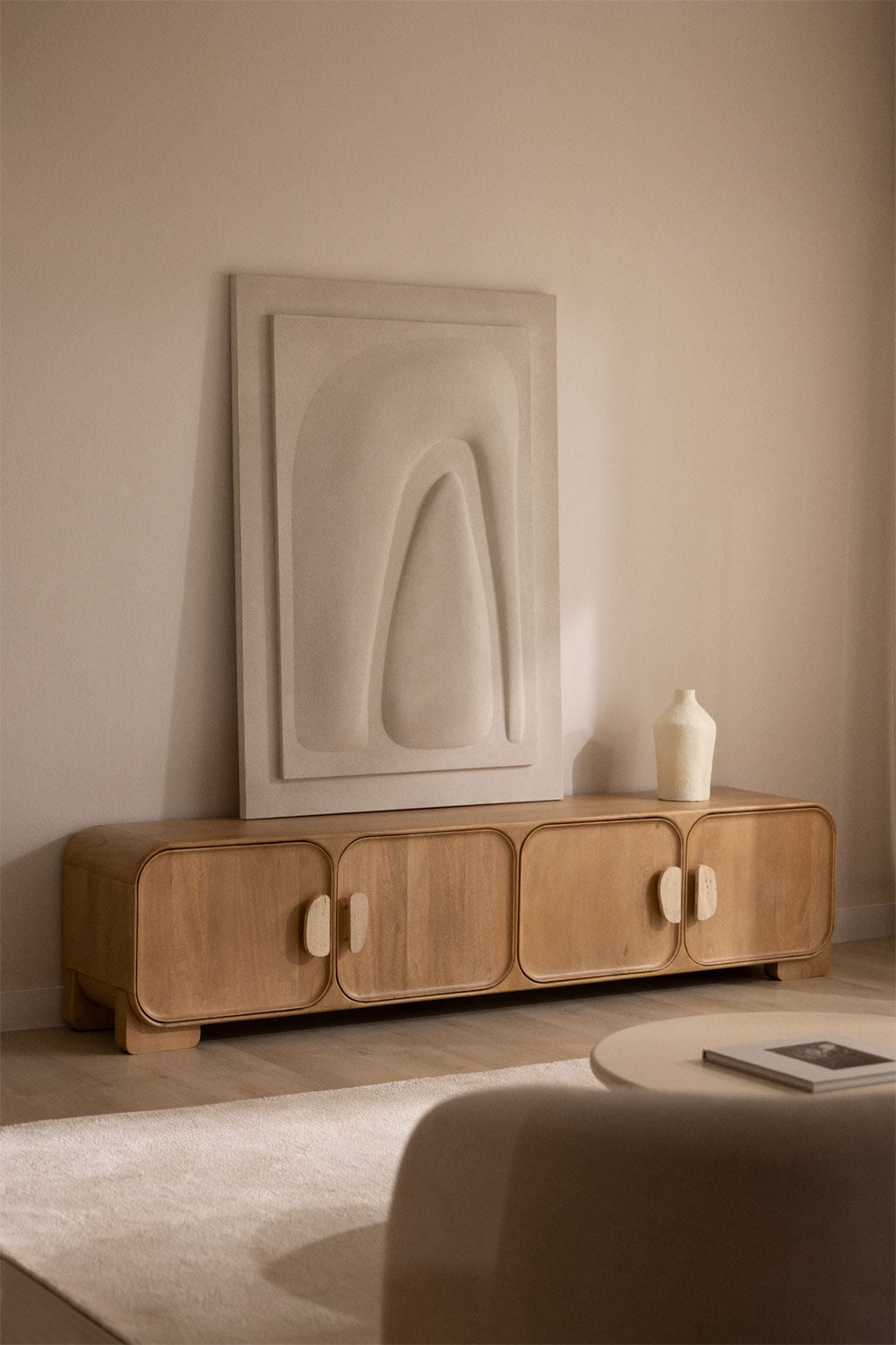 TV spintelė CAMILLE, 180x45 cm, travertinas (tamsus)