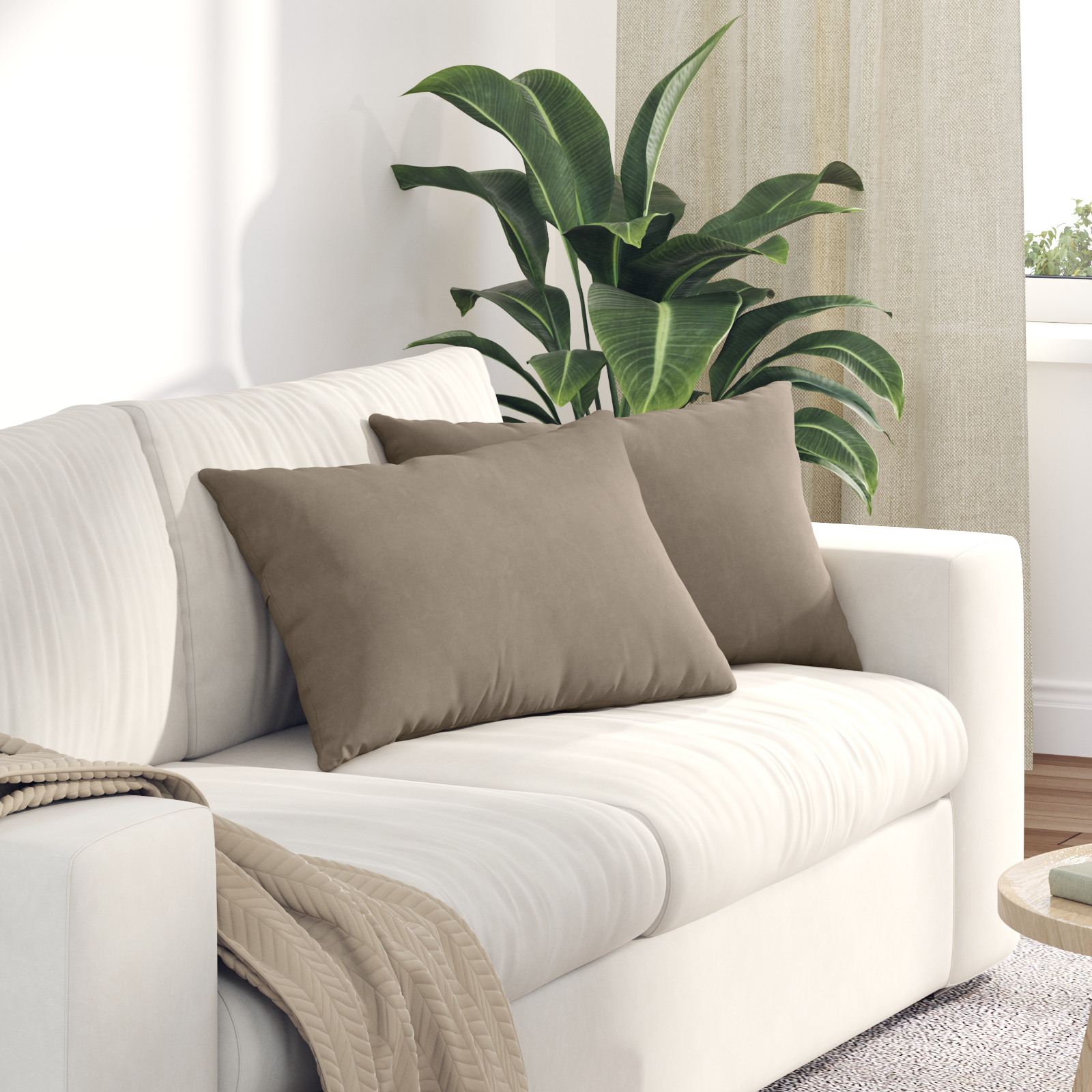 Sofa Pagalvės 2 pcs Taupe 60 x 40 cm audinys