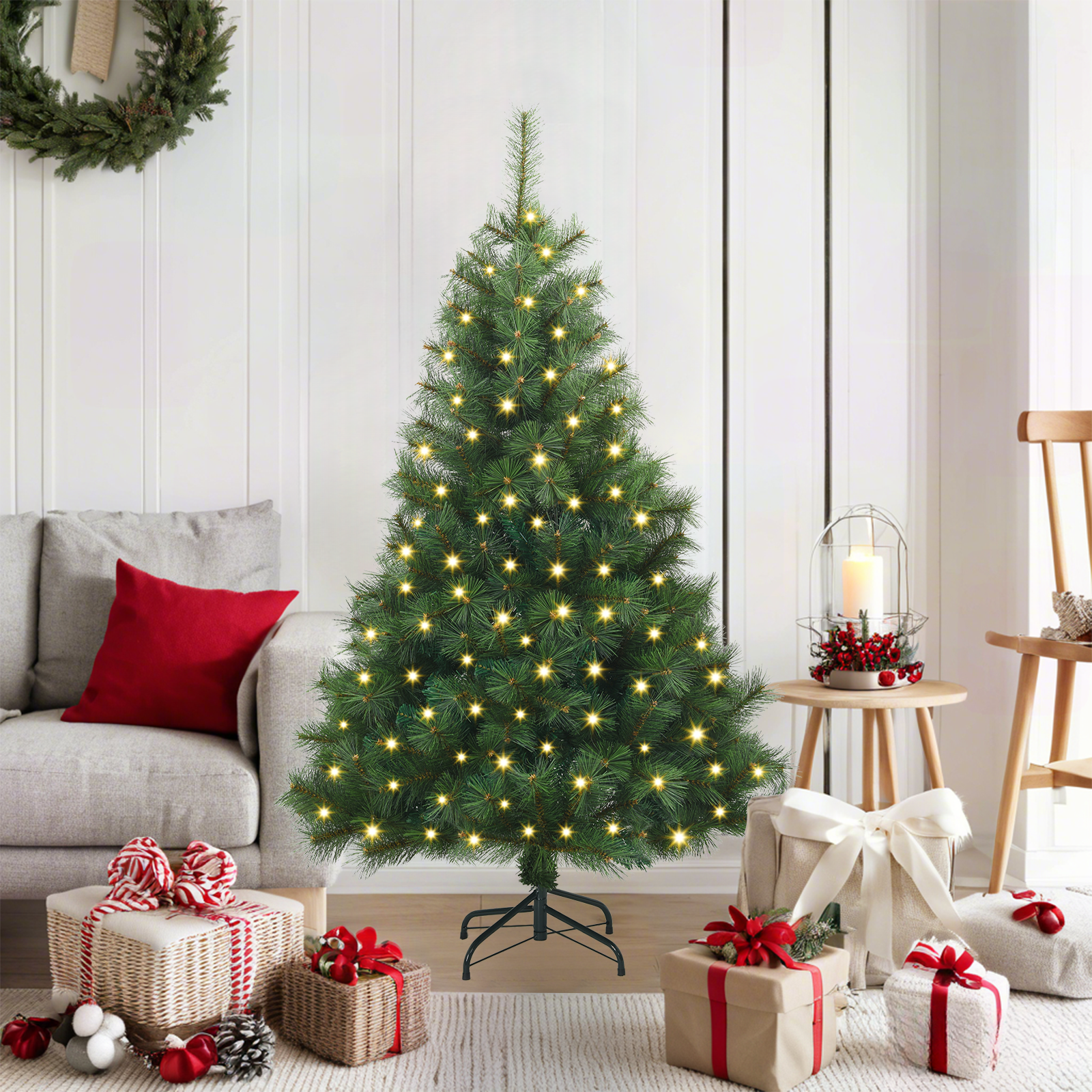 Dirbtinė Kalėdų eglutė BLOOM SNOW, su 150 LED Žalia 120 cm.  ir