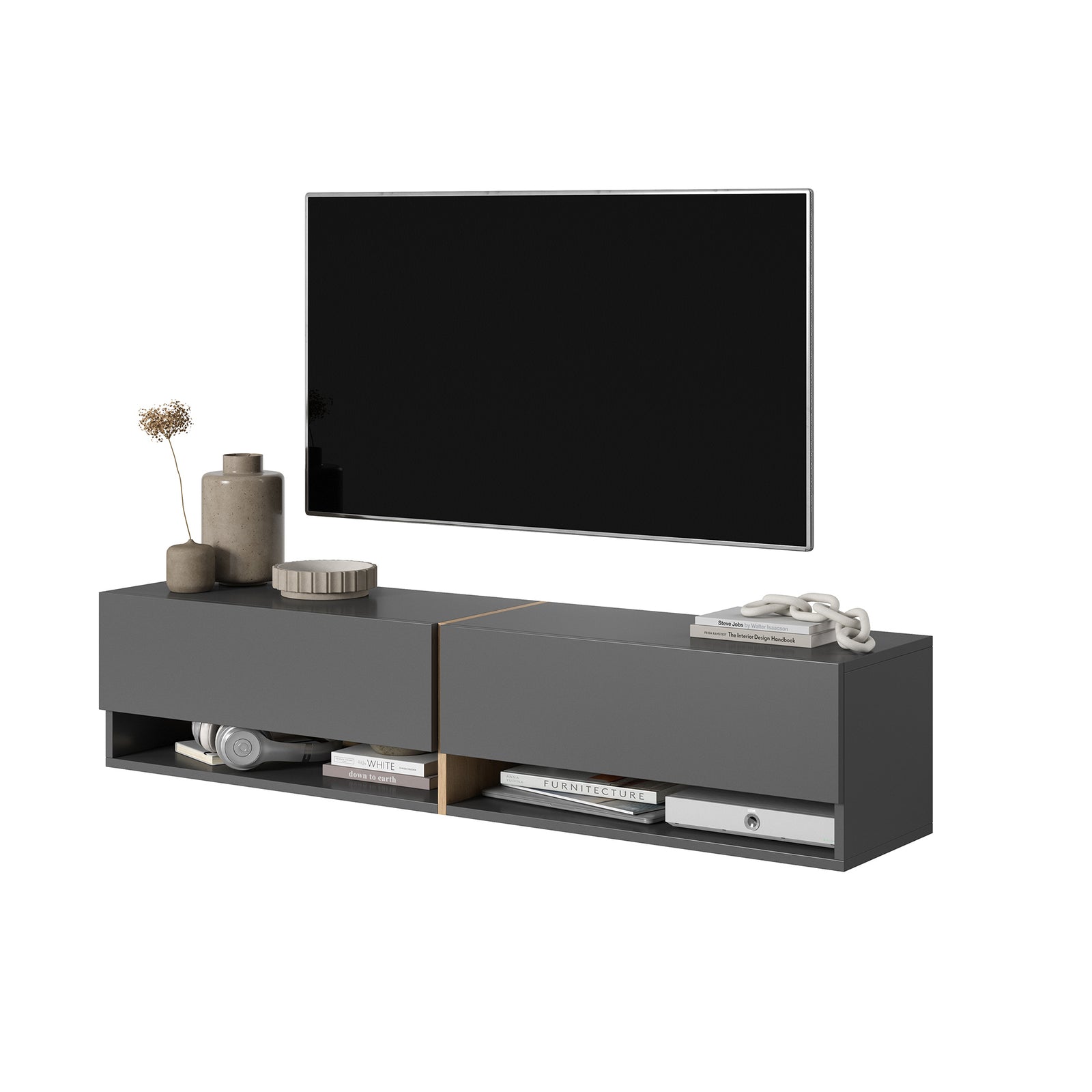TV staliukas MIRRGO, grafito, 140 cm