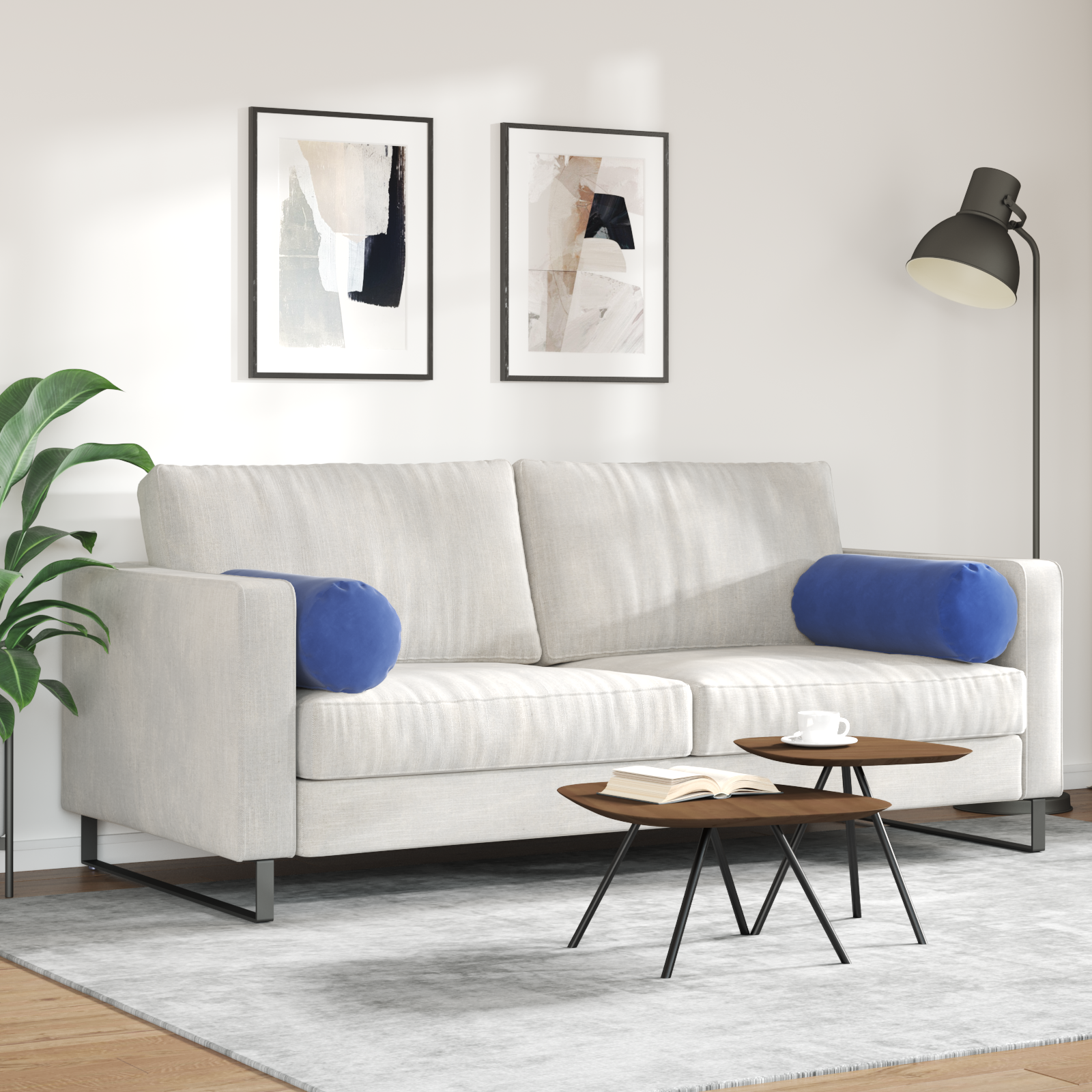 Pagalvės 2 pcs Policijos mėlyna Ø 25 x 70 cm Kordūrinis audinys