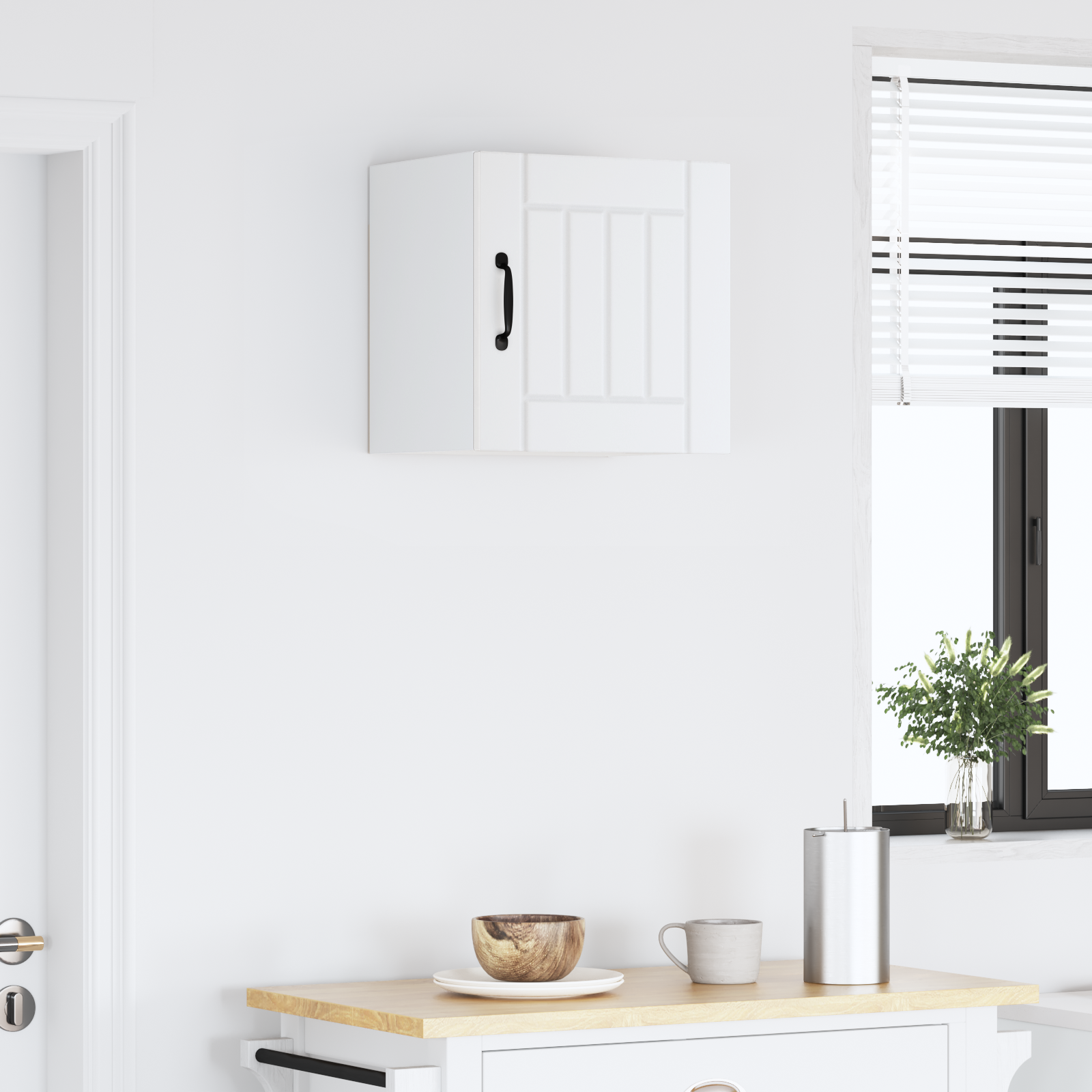 Virtuves sienas skapis ar plauktu, balts 40 x 31 x 40 cm