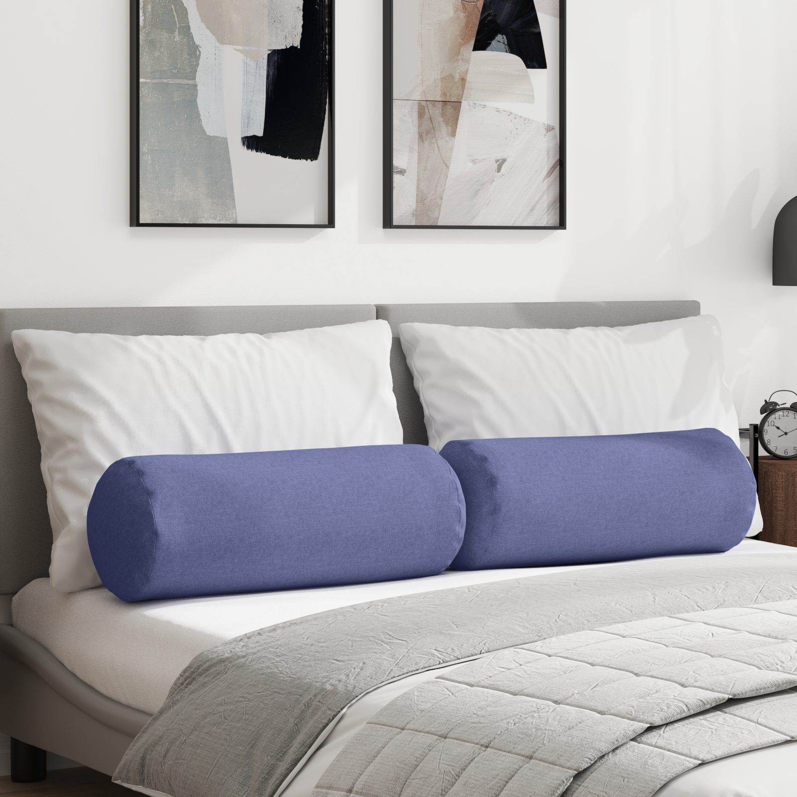 Pagalvės 2 pcs Džinsinės mėlynos Ø 25 x 70 cm audinys