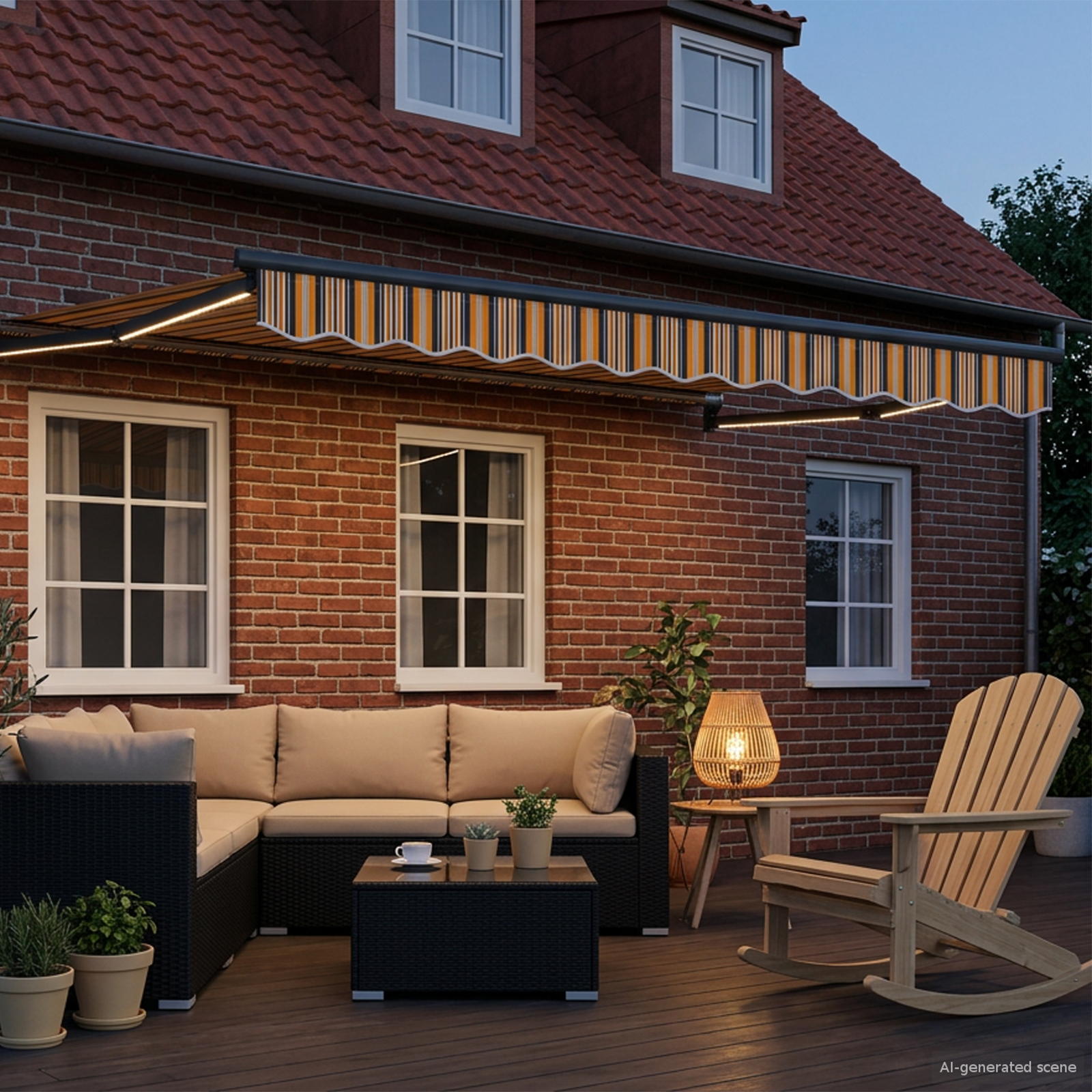 Rankinė ištraukiama markizė su LED 2,5 x 2 m