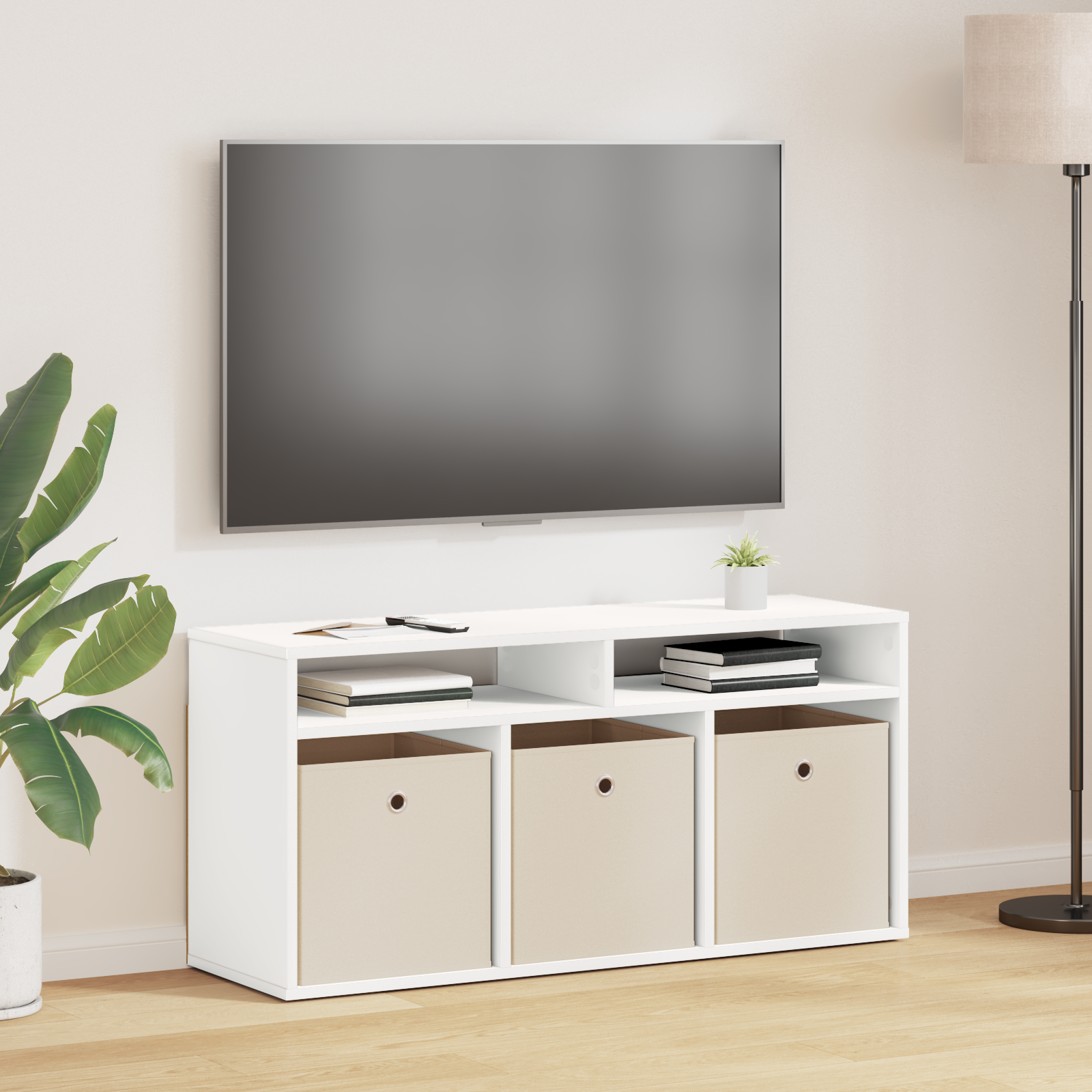 Zems galds ar atvilktnēm Balts 102 x 32 x 48,5 cm
