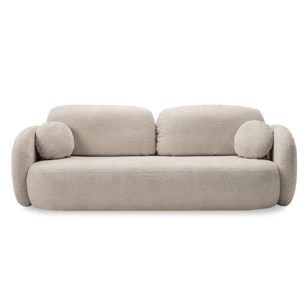 Sofa lova OLIO, šviesiai smėlio bouclé