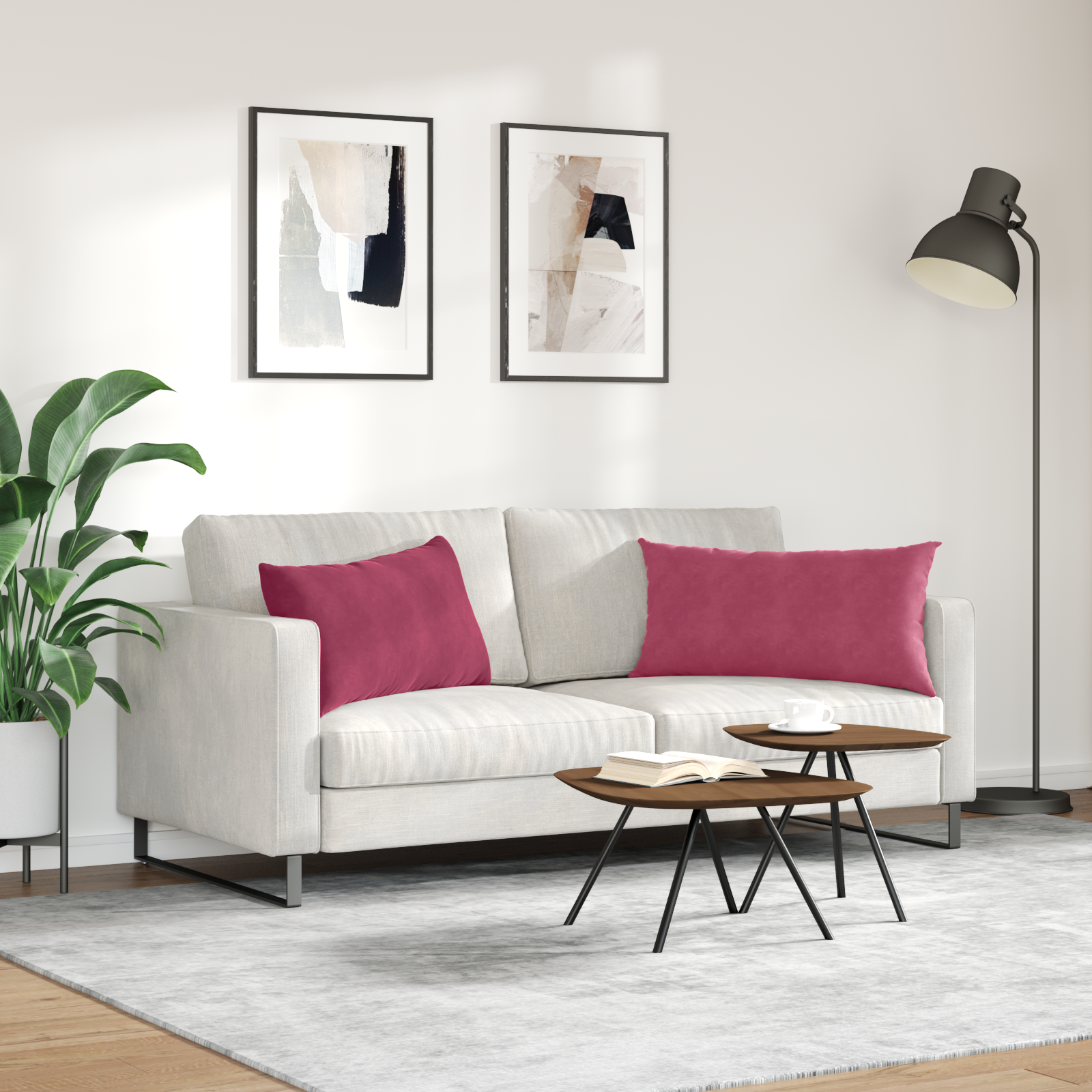 Sofa Pillows 2 pcs Wine red 80 x 40 cm Corduroy fabric