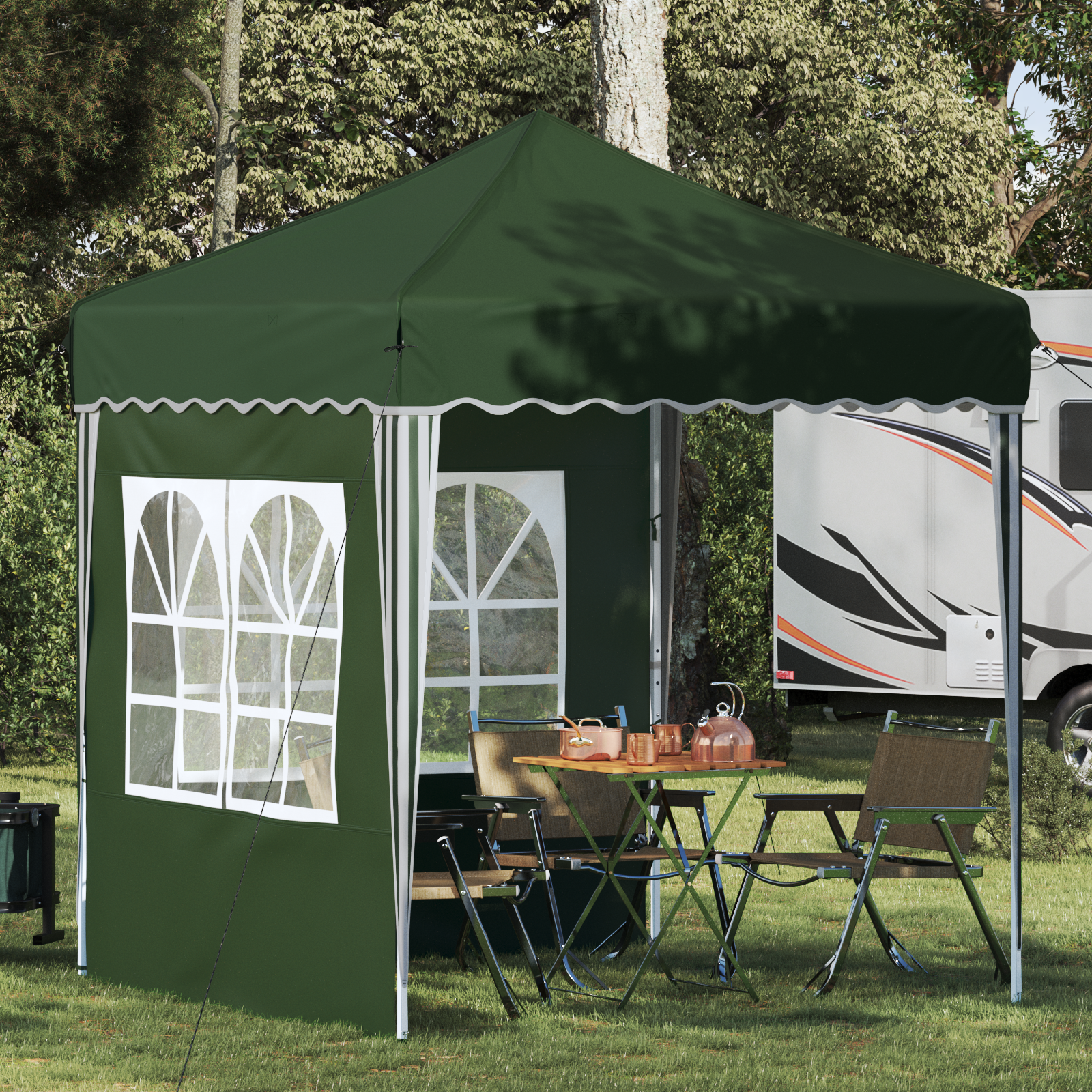 Pop-up Party Tent Green 195 x 195 x 245 cm