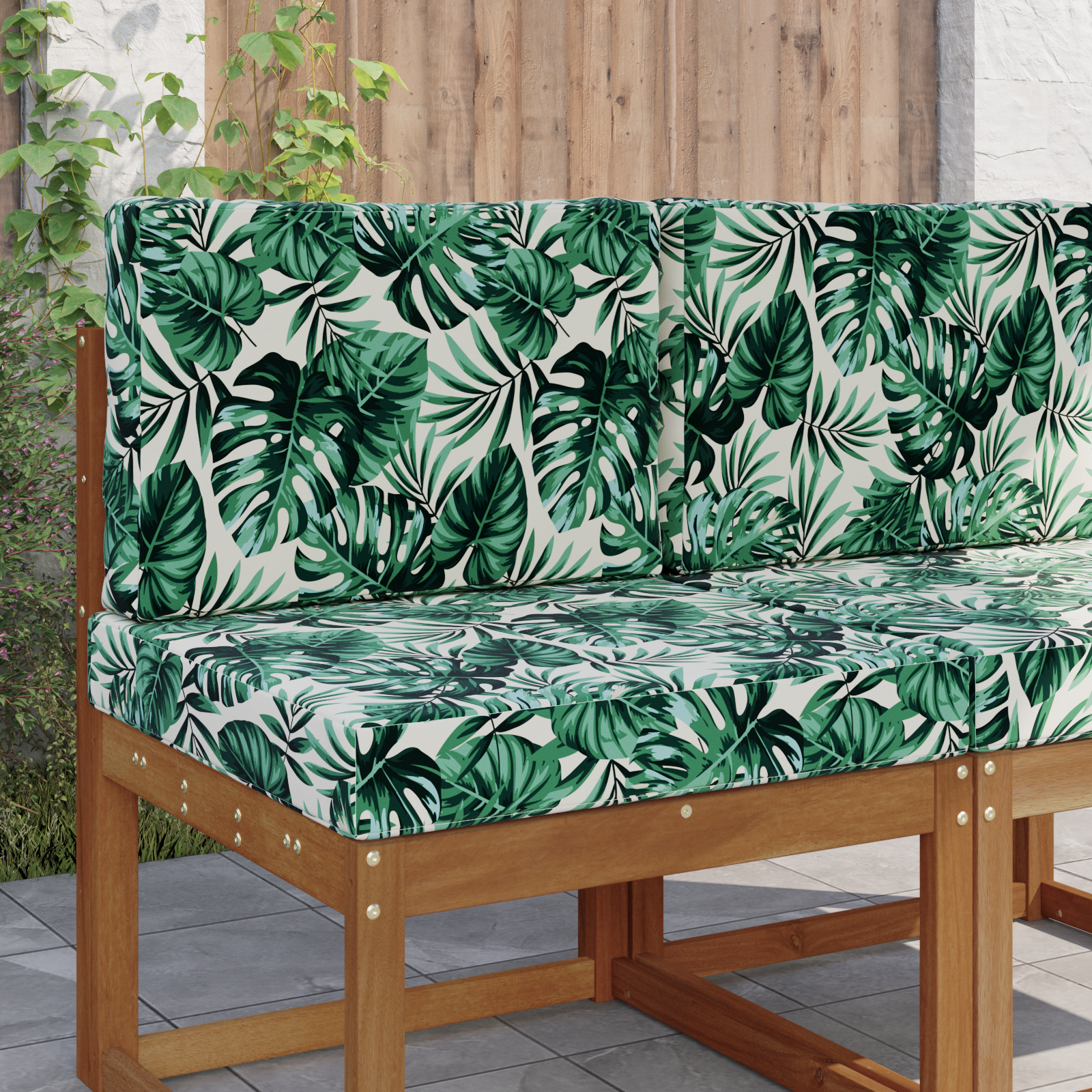 Lauko sofa pagalvėlė 2 pcs Lapų raštas Poliesteris