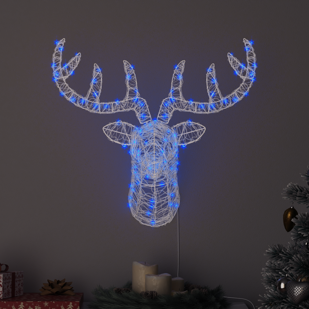 Deer Head with 140 LED Blue 60 cm Acrylic