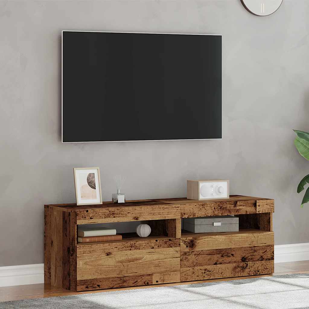 Televizoriaus spintelės su LED, 2vnt., medienos, mediena