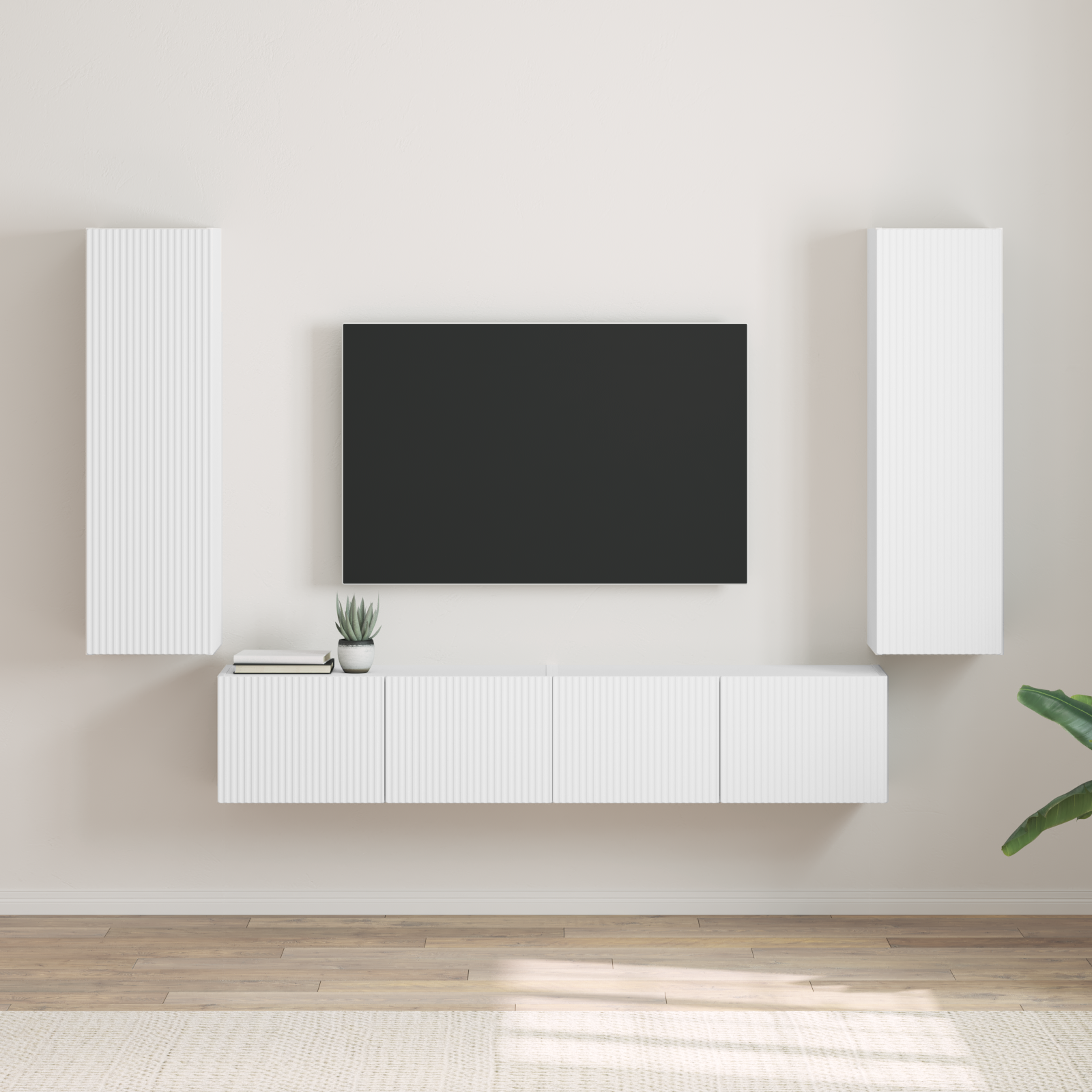 TV Wall Cabinet 2 pcs White 30 x 31 x 100 cm