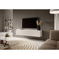 TV staliukas VELDIO, balta, 140 cm, pakabinamas