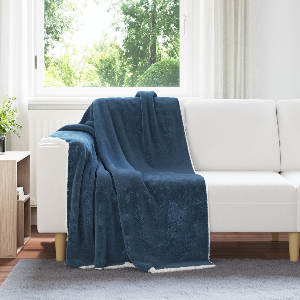 Throw Blanket Marine Blue 130 x 150 cm Flysas