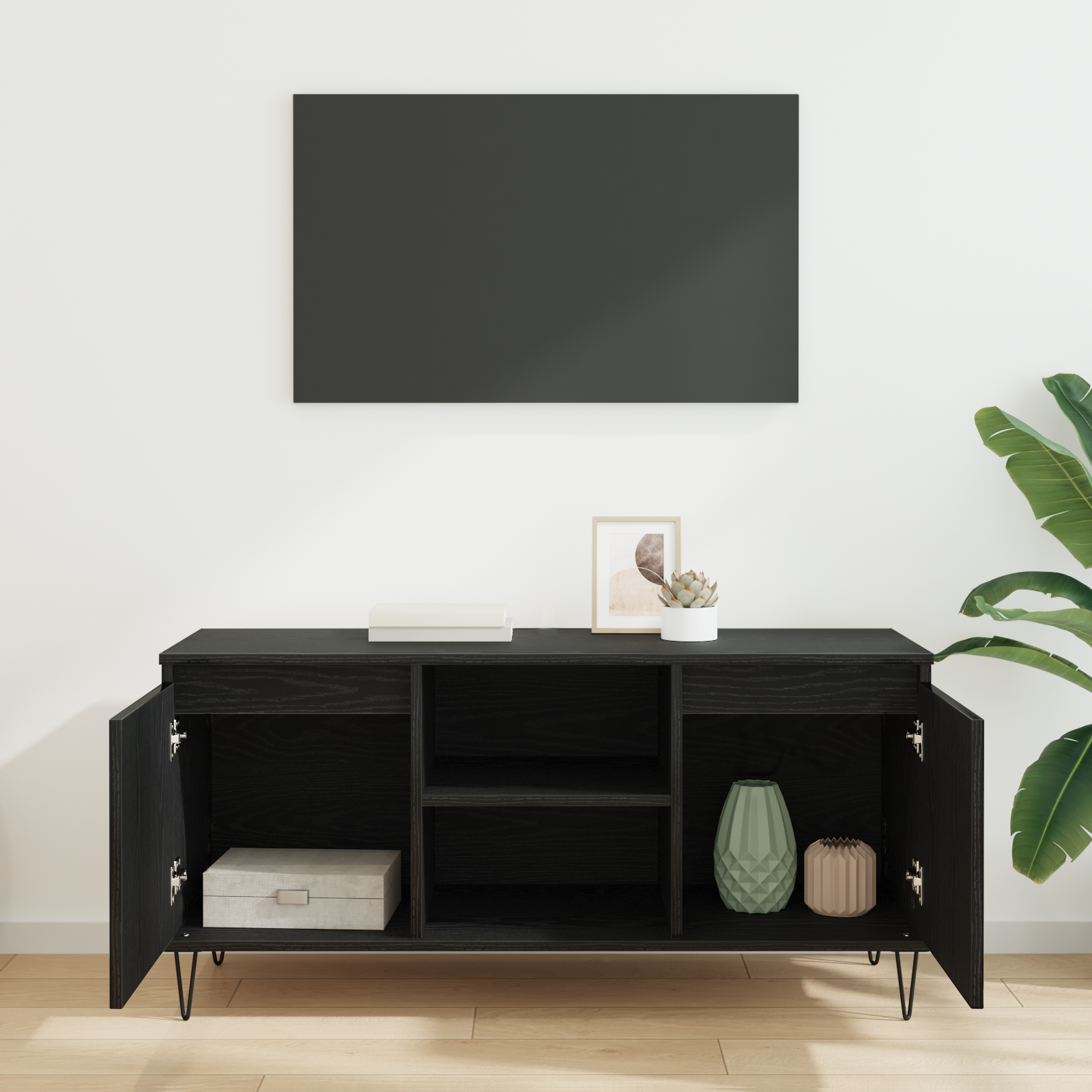 Televizoriaus spintelė Juodas ąžuolas 104 x 35 x 50 cm