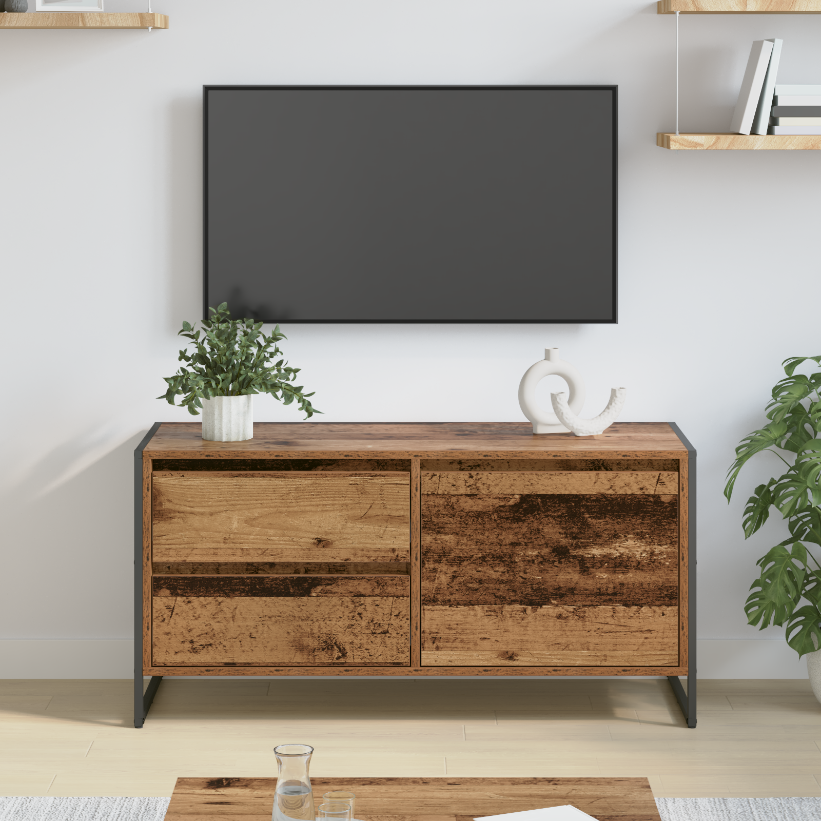 TV skapītis, antīks koks, 100 x 36 x 49.5 cm
