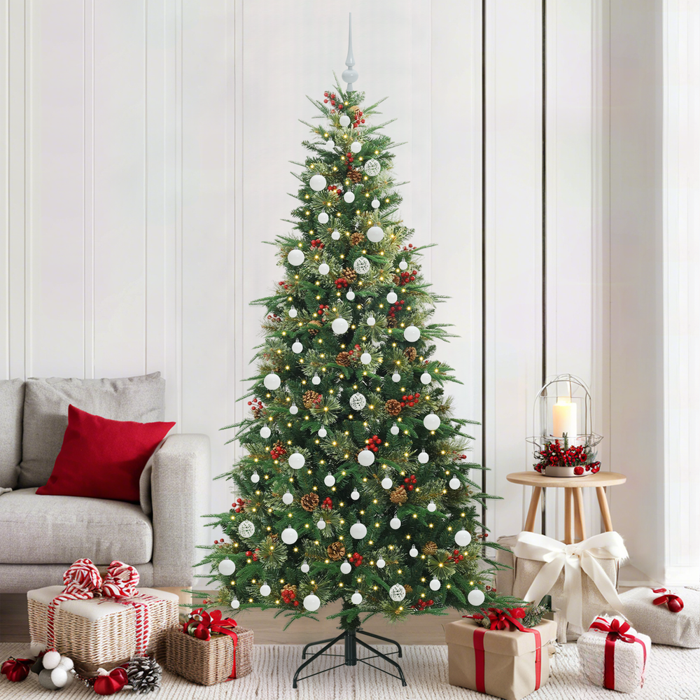 Artificial Foldable Christmas Tree Green 210 cm PE and PVC