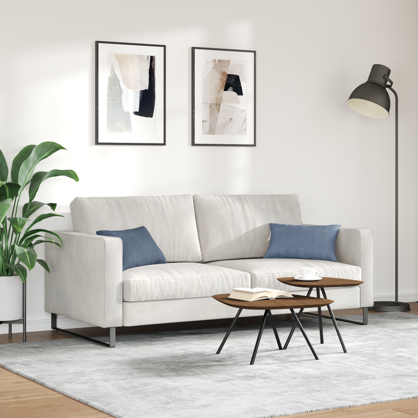 Sofa Pagalvės 2 pcs Mėlyna 50 x 30 cm Kordūrinis audinys