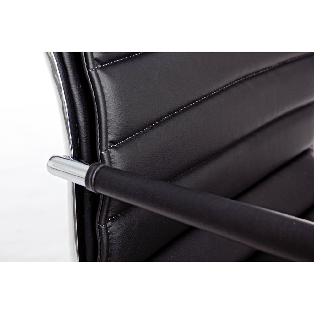 PERTH biuro kėdė su ratukais, dirbtinė oda, juoda spalva