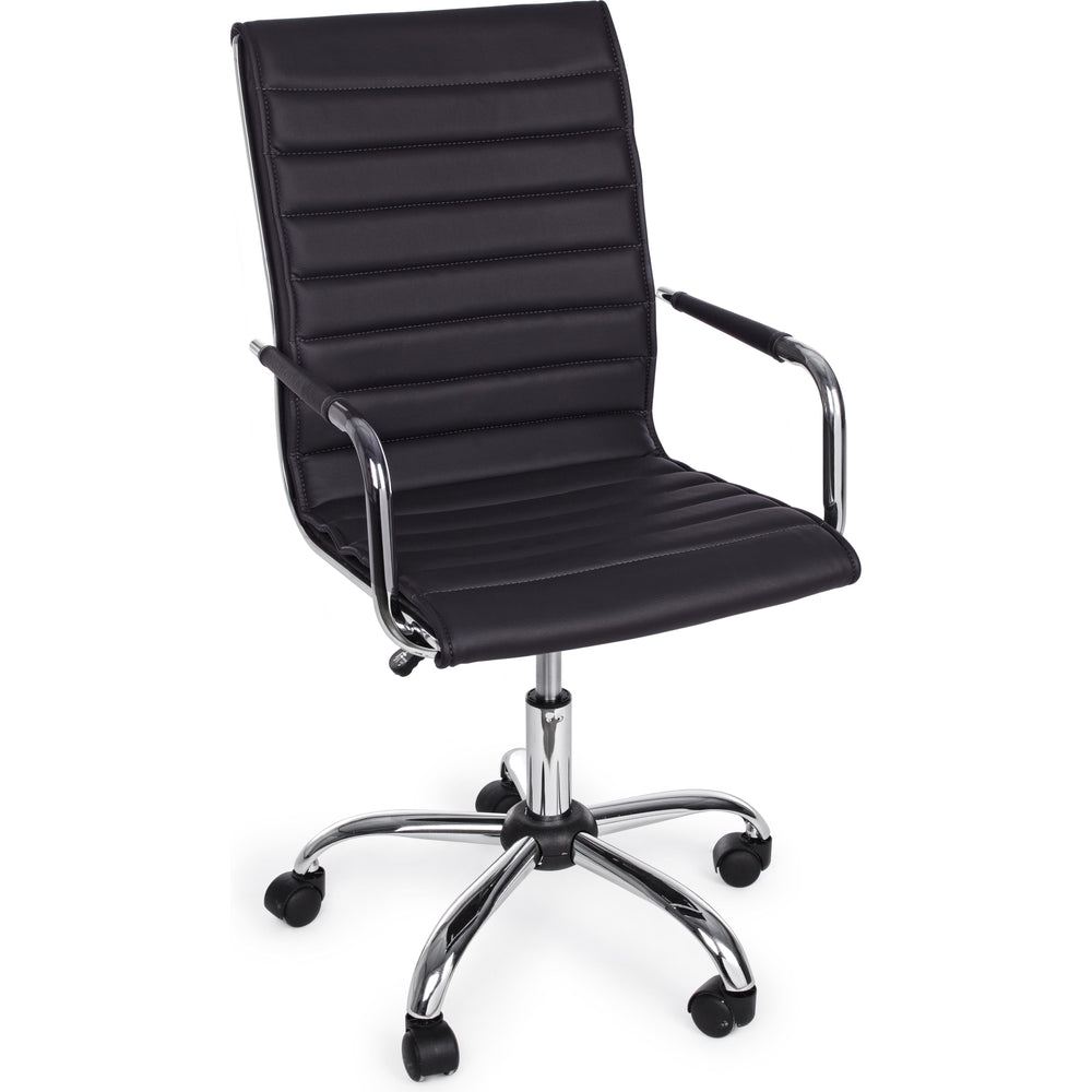 PERTH biuro kėdė su ratukais, dirbtinė oda, juoda spalva