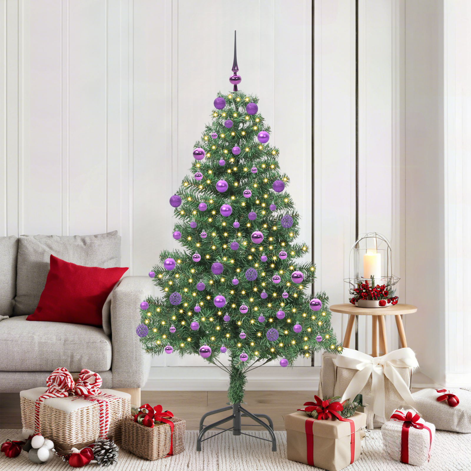 Ziemassvētku egle ARCTIC GROVE, ar 300 LED statīvu, zaļa, 180 cm.