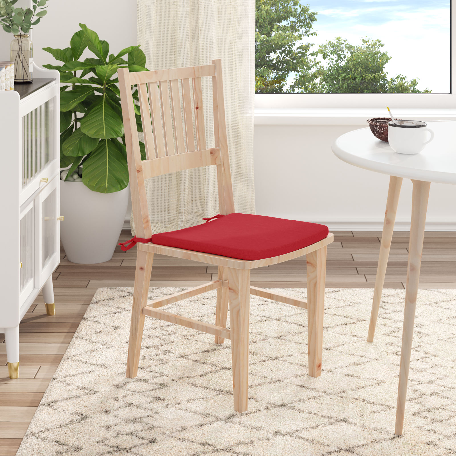 Sėdynių pagalvėlės 4 pcs Raudona 40 x 40 x 3 cm audinys