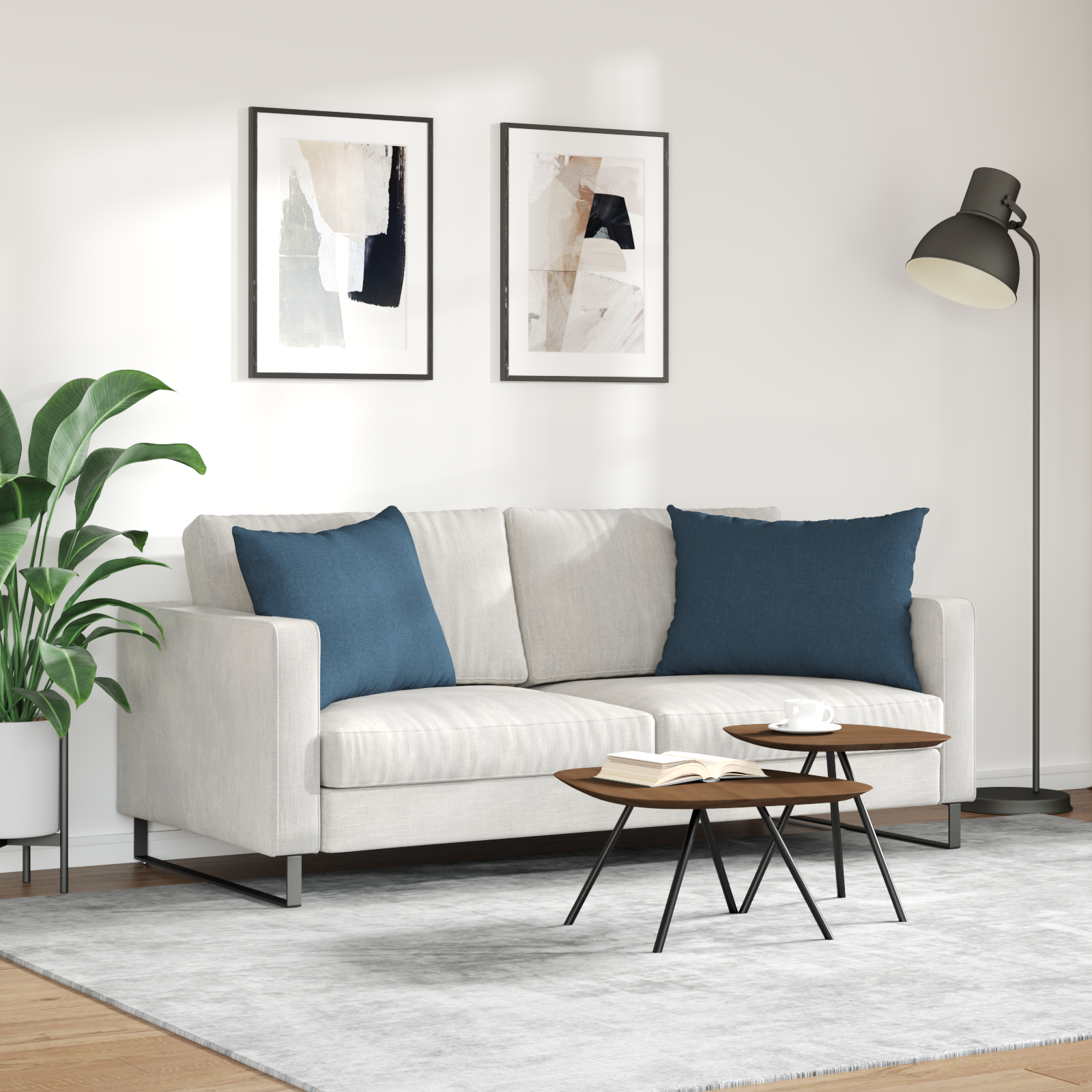 Dīvāna Spilveni 2 gab Zili 70 x 50 cm audums