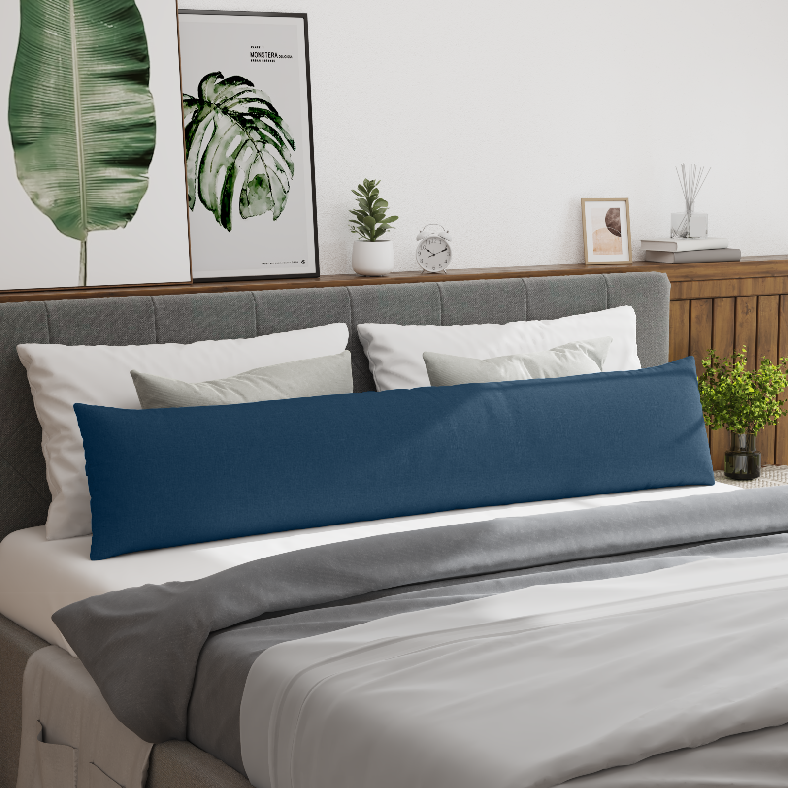Sofa Pagalvės 2 pcs Mėlyna 200 x 40 cm audinys