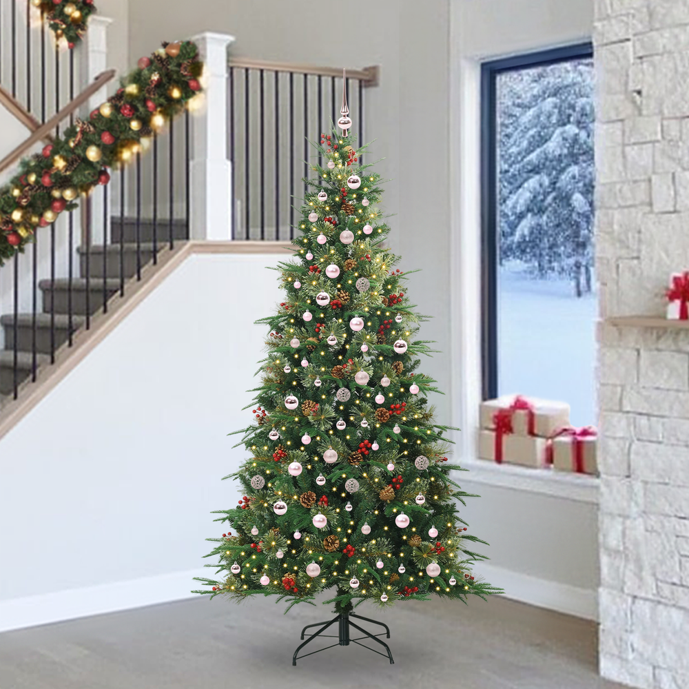 Artificial Folding Christmas Tree Green 240 cm PE and PVC